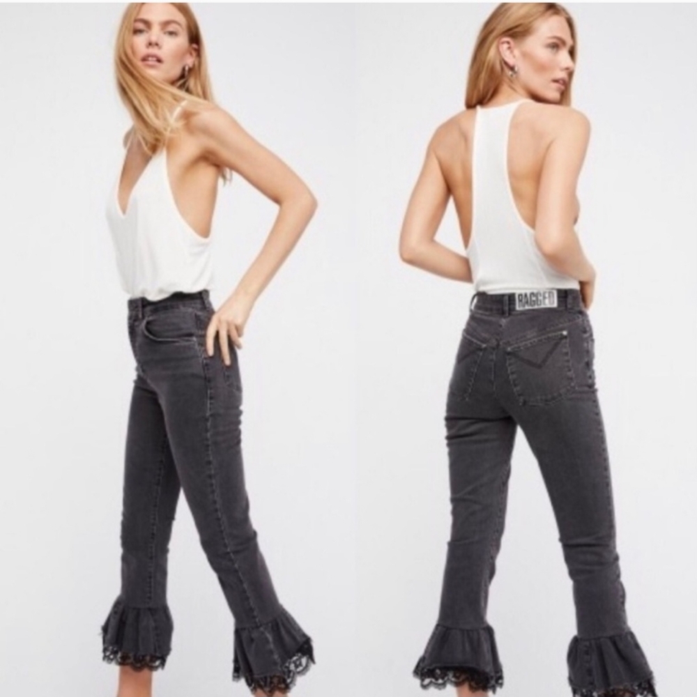 Ragged Priest Black Flare Leg Jeans